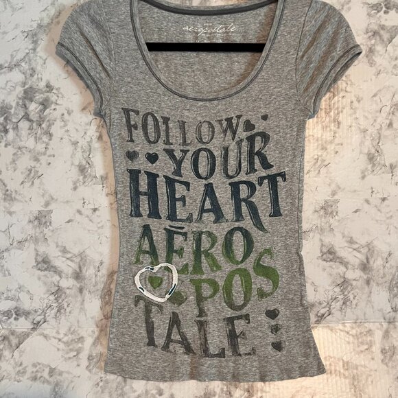 Aeropostale Girls Fitted Logo Tee Size M Pre-owned Follow Your‎ Heart Al… - Picture 1 of 5